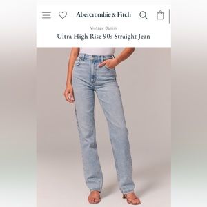 A&F 90’s straight ultra high rise Jean